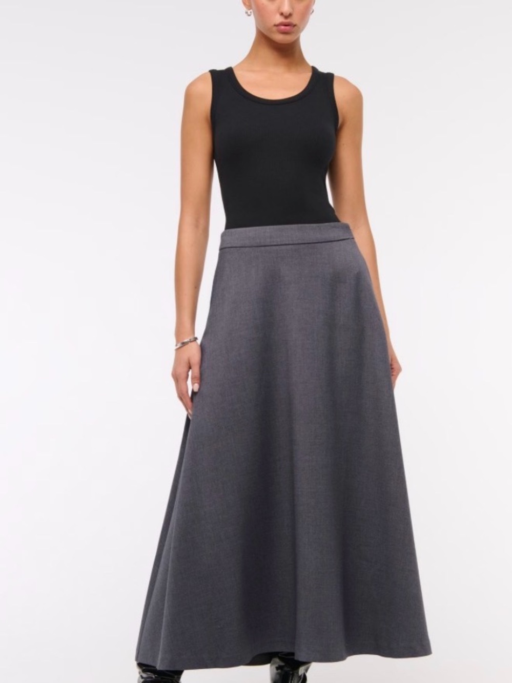 NWT Abercrombie & Fitch Maxi A-Line Gray Skirt Size Medium Tall